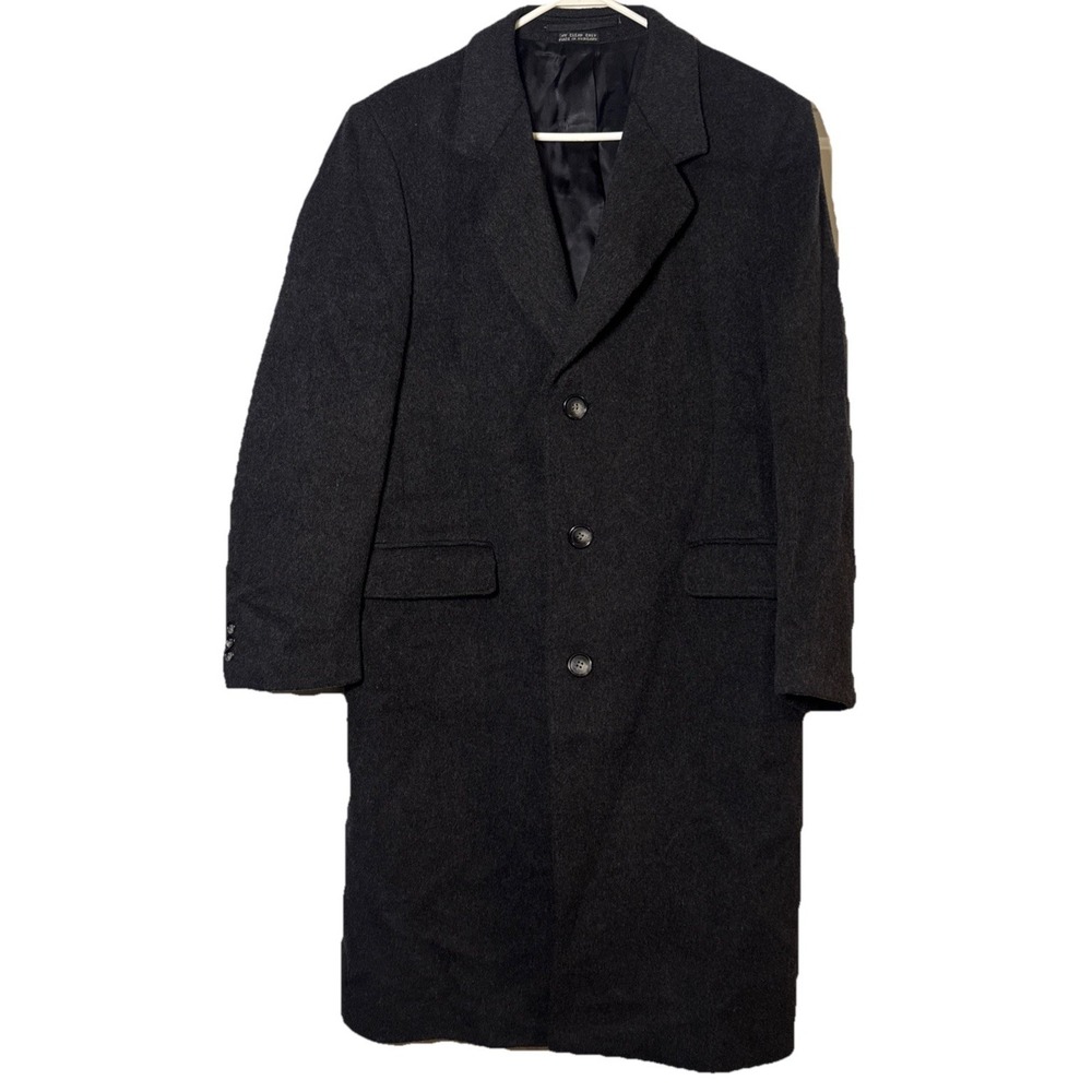 Adam Spencer Wool Cashmere‎ Overcoat Black Mens 42R Classic Top Coat Hungary
